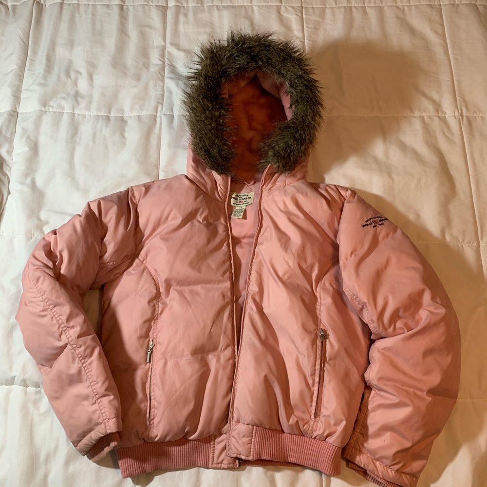 Pink Ralph Lauren Polo Jeans Down Jacket Size Lrg